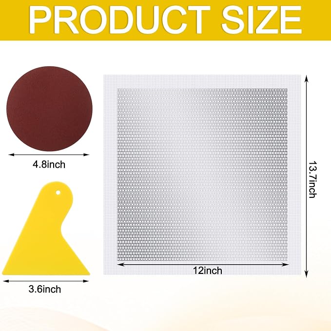 Yaocom 2 Pcs 12x12 Inch Drywall Repair Kit Self Adhesive Mesh Drywall Repair - Image 4