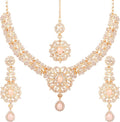 Touchstone Indian jewelry sets for women gold wedding tikka necklace set guest costume fancy bridal jewellery rhinestone crystal elegant formal prom evening wear dainty accessories