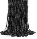YAXINRUI 72 PCS Black Bead Necklaces, Black Mardi Gras Beads, Halloween Beads Necklaces, New Year Eve Necklace, 33 Inch Black Beaded Necklace for Mardi Gras Christmas Halloween Festive Events