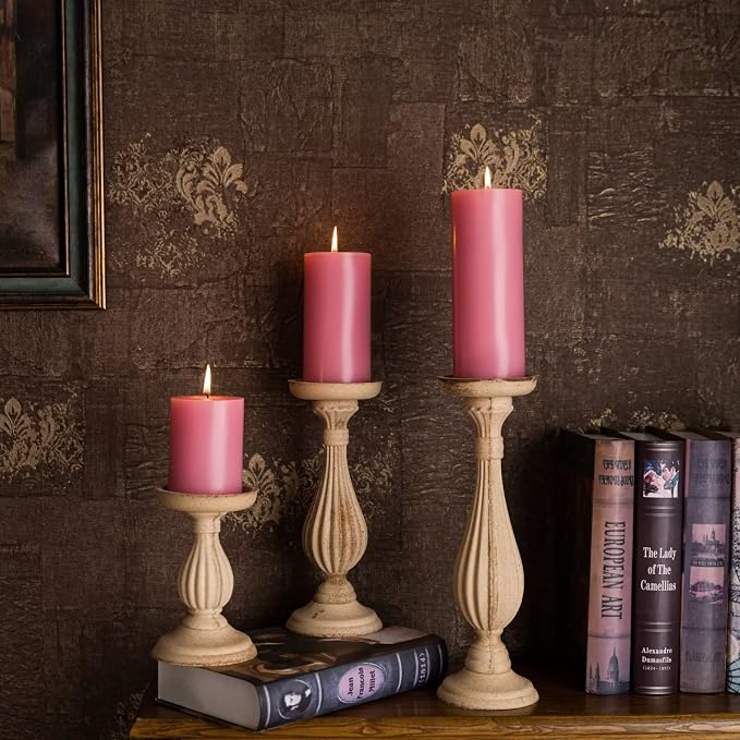 MOZEAL 3" x 6" Hand-Poured Unscented Candle, Dripless Pillar Candle Set of 3 - Image 6