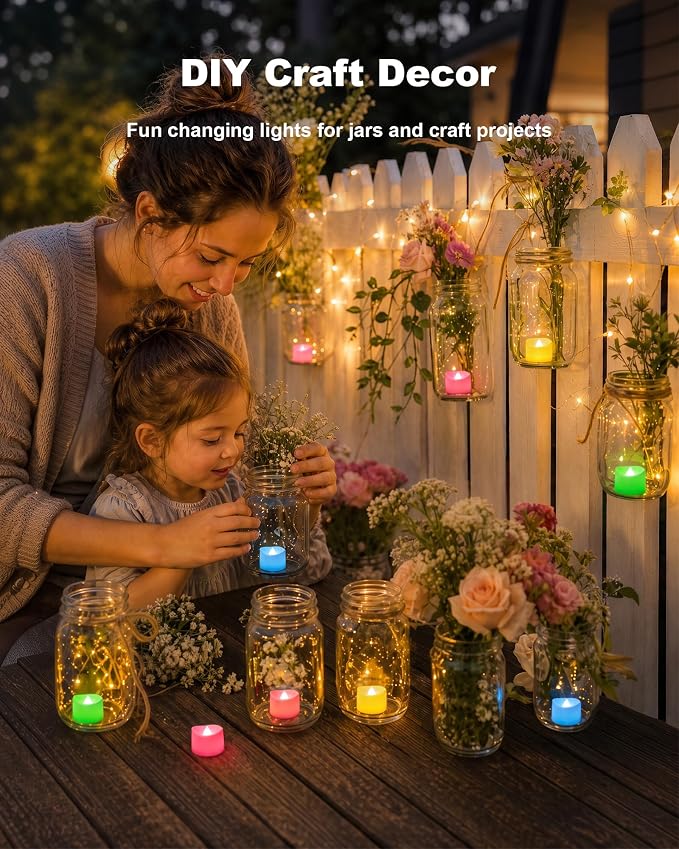 Homemory Multi Color Changing Tea Lights Battery Operated, 7-Color Changing LED - Image 8