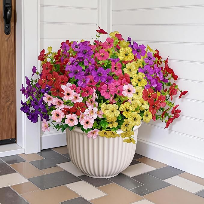 Artificial Faux Flowers Plants for Outdoors Outside Spring Summer Decoration - Image 3