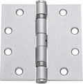 Dynasty 4-1/2" x 4-1/2" Ball Bearing Door Hinge, Brushed Chrome, Quiet Swing by DynastyHardware