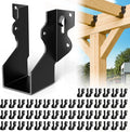 50 Pcs Black 2x4 Joist Hanger, LU24 18 Gauge Double Shear Face Mount Joist by Chenteel