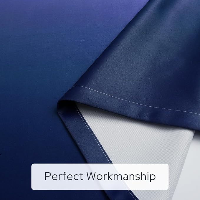 HOMEIDEAS Navy Blue Ombre Blackout Curtains, 52 X 96 Inch Length Gradient Color - Image 8