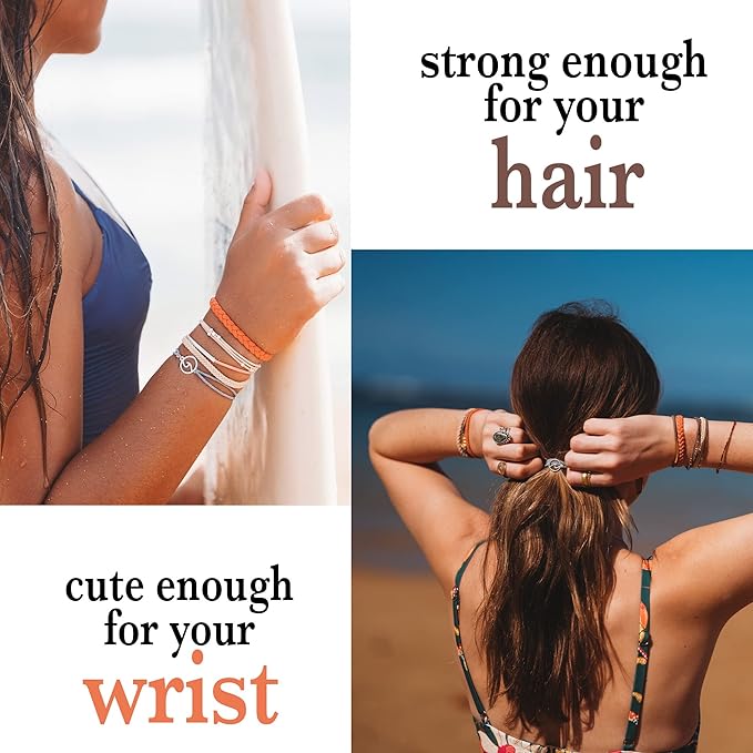 K'lani Hair Tie Bracelets for Women - Elastic Hair Bands That Double as Stylish Jewelry - Focus - Small