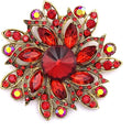 LAXPICOL Vintage Women's Austrian Crystal Elegant Flower Brooch Wedding Broach Pin