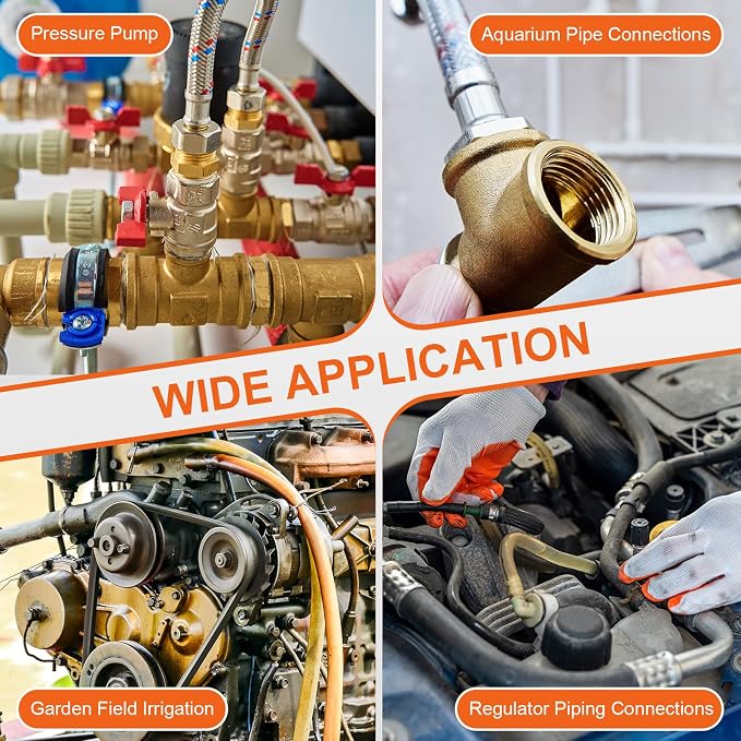 6 Pack Male to FeMale Adapter, 3/4" NTP Male x 1/2" NTP Female Brass Hex - Image 8