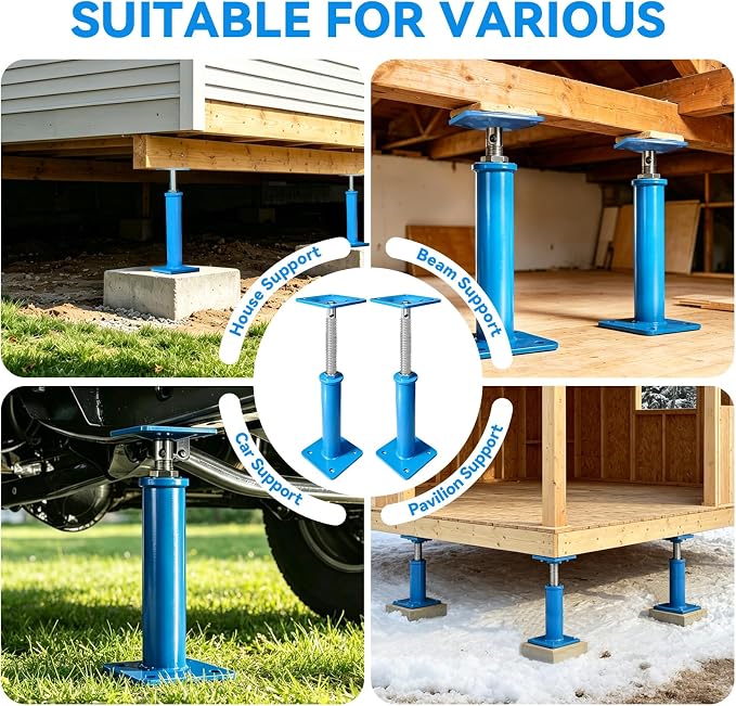 7" - 11" House Jacks for Leveling, 4 Pack Screw Jacks Post | 10000 Max Load - Image 7