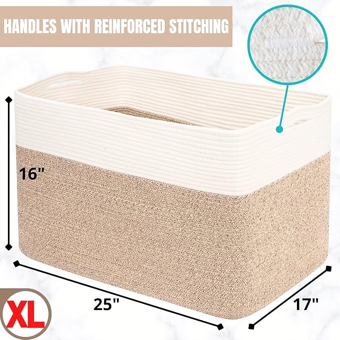 112L Extra Large Blanket Basket Holder Living Room, Pool Towels, Dog Toy - Image 7