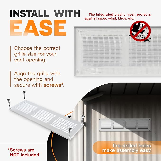 16 x 4 Inch White Galvanized Steel Return Air Register Vent Cover, AC Vent Cover - Image 4