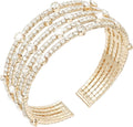Suyi Rhinestone Bracelet Multilayer Gold Cuff Bracelet for Women Crystal Braidal Bracelets
