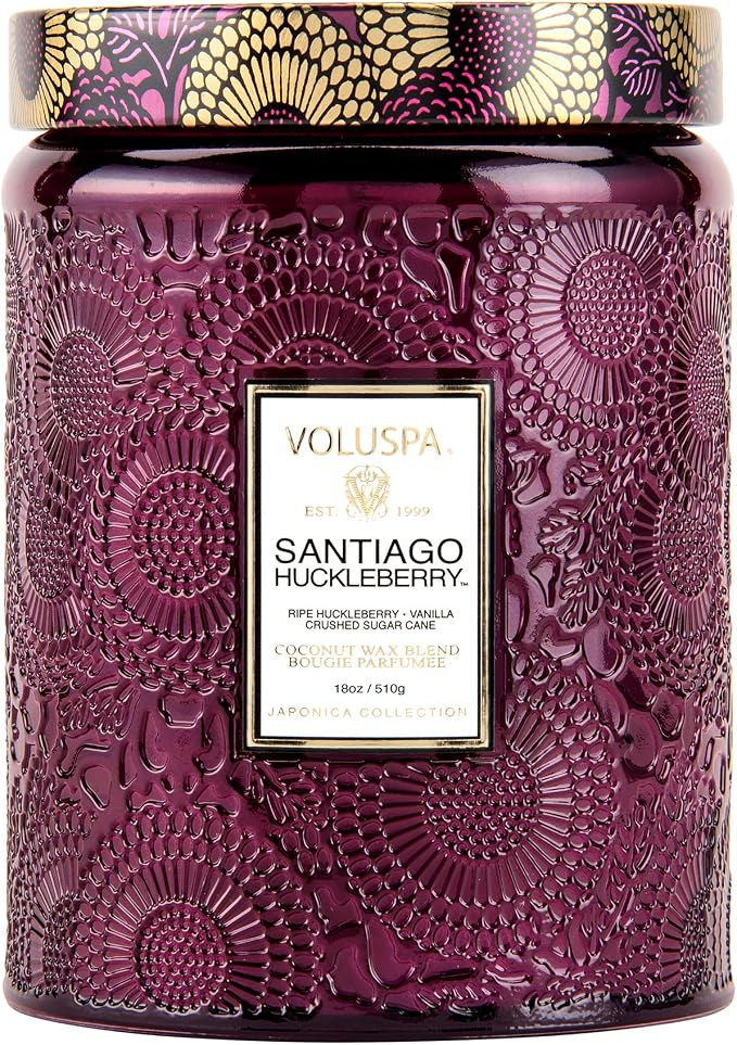 Voluspa Santiago Huckleberry Large Scented Candle Jar 18 Oz, 100 Hr Burn | by Unknown