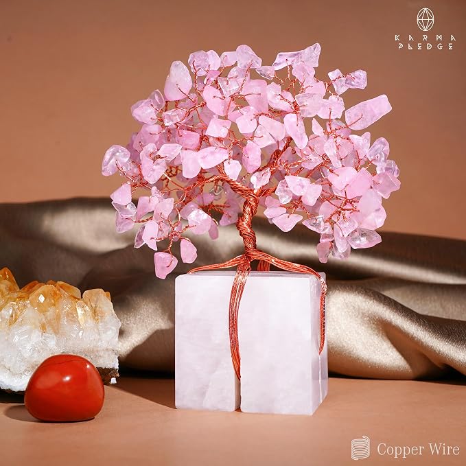 Rose Quartz Crystal Tree of Life Unique Birthday Gifts - Image 5