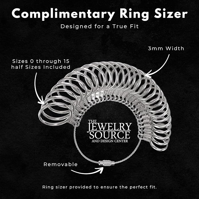 The Jewelry Source 6mm Gibeon Meteorite Men’s Wedding Band - Cobalt Chrome Ring - Genuine Meteorite Inlay - Comfort Fit
