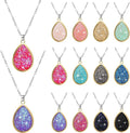Hicarer 12 Pieces Teardrop Crystal Necklace Cubic Zirconia Pendant Necklace Jewelry for Women