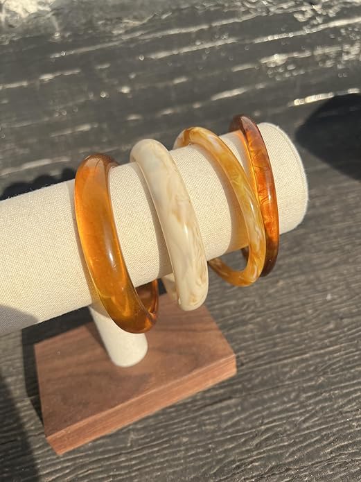 ÌF ME Acrylic Bangles Bracelets for Women, Irregular Acrylic Resin Chunky Bracelets Geometric Fashions Thick Statement bangle Set