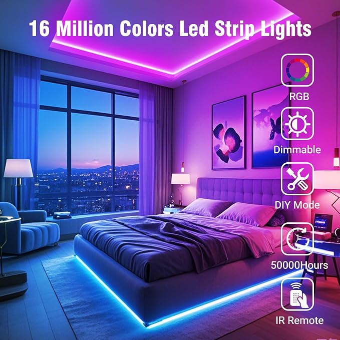 VOLIVO 300FT LED Strip Lights for Bedroom RGB Color Changing | Ultra Long LED - Image 2