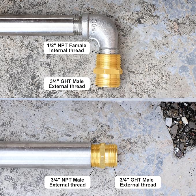 3/4 NPT to 3/4 GHT Garden Hose Adapter - Image 4