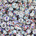 150Pcs Rhinestone Large Hole Beads Spacer Beads White Color European Craft Big Beads Large Hole Rhinestones Lampwork Beads Fairy Wand Garden Bead for DIY Bracelet Necklace Jewelry Making Supplies