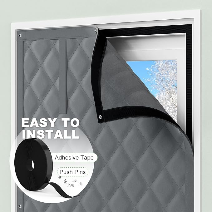 Thermal Window Cover for Winter, Oxford Cloth Cotton Layer Window Covers for - Image 5