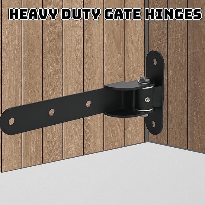 2 Pack Heavy Duty Gate Hinges, 180°Swing Gate Hinges Heavy Duty Wood Fence | - Image 8