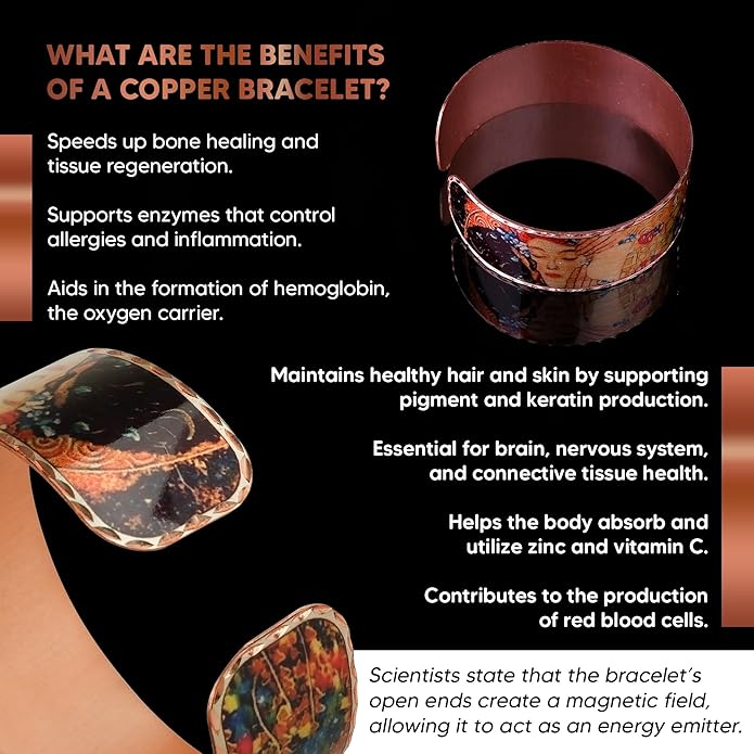 Moreni Copper Bracelet for Women with Wooden Gift Box – Art-Inspired Elegant & Timeless Handmade Jewelry Gift
