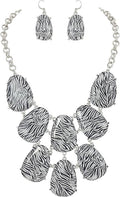 Firstmeet Chunky Bubble Statement Collar Necklace with Earrings for Women