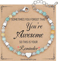 TONY & SANDY Tiny Beaded Bracelets for Women, Sometimes You Forget You're Awesome Gift, Unique Gifts for Women, Mom, Daughter, Wife, Coworker, Best Friend, Bestie, Granddaughter