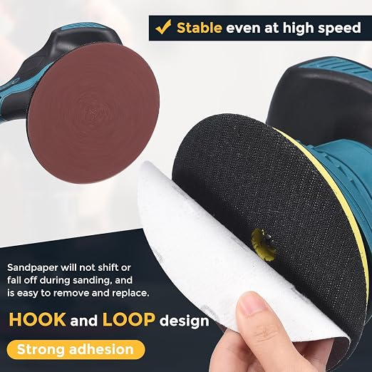 HARFINGTON 50Pcs 5Inch Sanding Disc Hook & Loop Sandpaper Aluminum Oxide | - Image 3