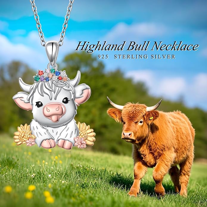 FLYOW 925 Sterling Silver Cute Animal Jewelry Hummingbird/Butterfly/Wolf/Corgi/Cat/Snake/Spider/Bat/Penguin/Bear/Opossum/Frog/Guinea Pig for Women Mother Friend Animal Lovers