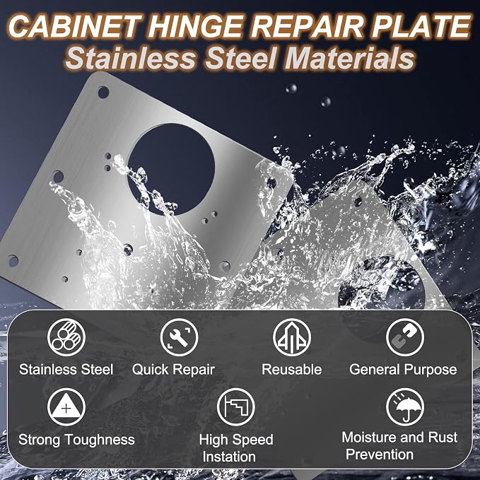 Cabinet Hinge Repair Plate, Hinges Repair Fixing Plate Cabinet Repair Board | 6 - Image 4