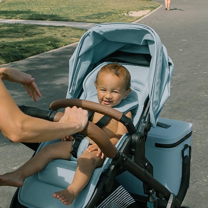 Veer Switch&Roll Stroller with Leather Grips and Leather Bumper Bar | 4 Wheel All-Terrain Stroller with Switchback Seat | Shock Absorbing, Durable, Maneuverable, Collapsible