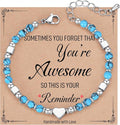 TONY & SANDY Tiny Beaded Bracelets for Women, Sometimes You Forget You're Awesome Gift, Unique Gifts for Women, Mom, Daughter, Wife, Coworker, Best Friend, Bestie, Granddaughter