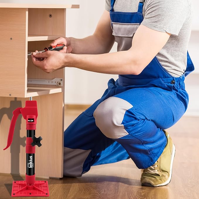 2PK Steel Cabinet Jacks for Installing Cabinets, 21.3-45.6" Adjustable 3rd Hand - Image 6
