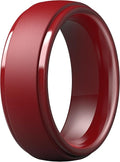 ThunderFit Silicone Rings for Men - 7 Rings / 4 Rings / 1 Ring Step Edge Rubber Wedding Bands 10mm Wide - 2.5mm Thick