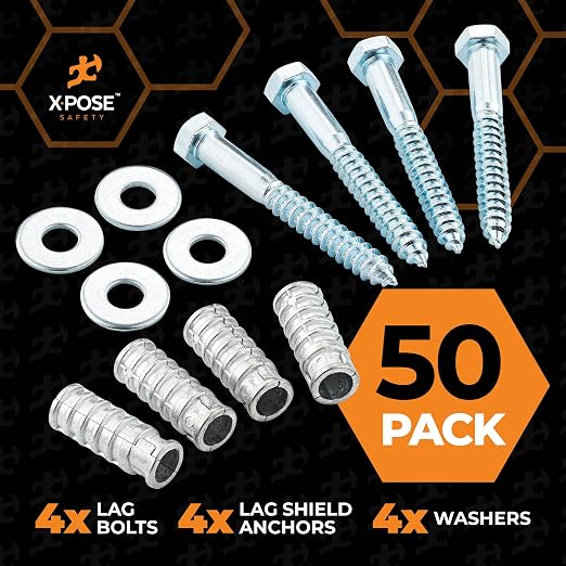 Concrete Anchors Set with 4" Lag Bolt, Lag Shield and Washer - Image 3