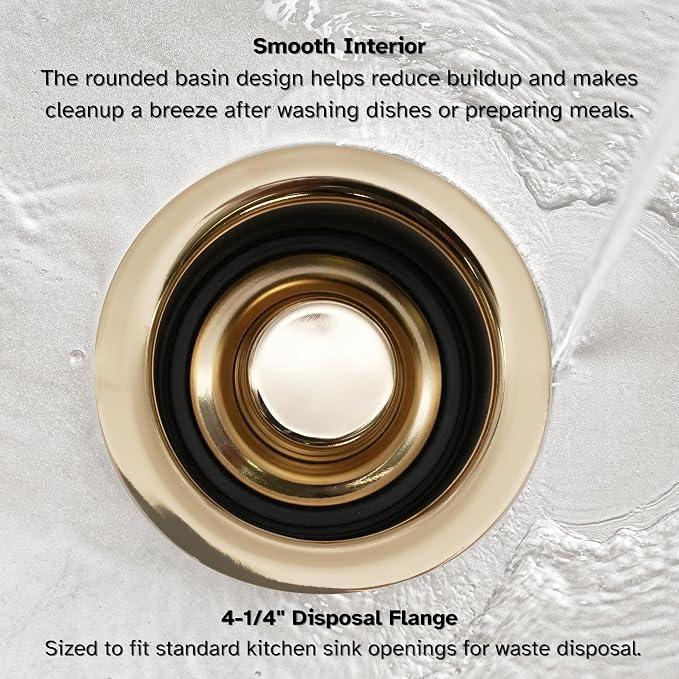 Westbrass R2089-01 4-1/4" Kitchen Sink Waste Disposal Drain Flange and Stopper - Image 6
