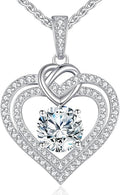 OOBEE Valentines Day Gift Moissanite Heart Necklaces for Women, 1- 4 Carat Moissanite 925 Sterling Silver 14K Gold Plated Pendant Necklace, Ideal Anniversary Birthday Christmas Mothers Day Jewelry Gifts for Mom Wife Her Girlfriend Daughter
