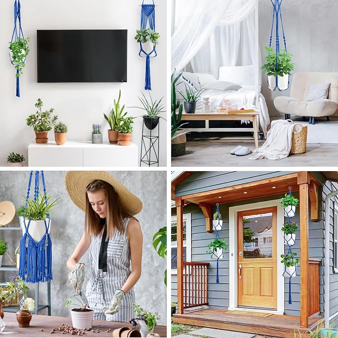SFENNGPET Macrame Plant Hangers, handmade macromay plant hangers, indoor flower - Image 5