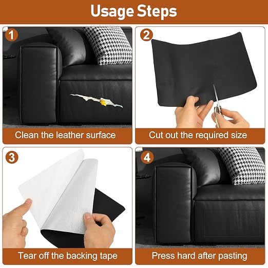 Leather Repair Patch 8x11 inch 2 Pcs, Self Adhesive Vinyl Repair Patch Kit - Image 4