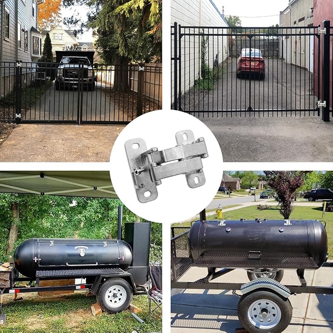 Fence Gate Hinges，Heavy Duty Steel Frame Hinges, 180 Degree Open, Weld onto The - Image 7