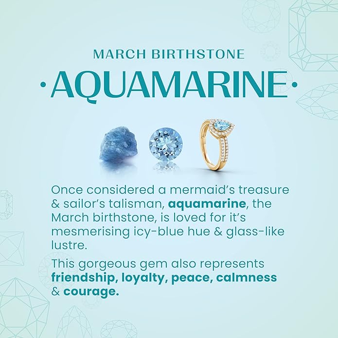 Angara Natural Aquamarine Solitaire Pendant for Women | Emerald-Cut Aquamarine Pendant with Diamond in 14K Solid Gold/Silver/Platinum With 18" Chain | March Birthday, Gemstone Jewelry Gift