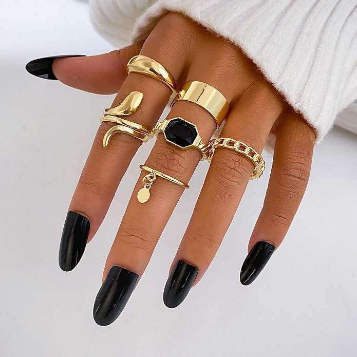 19-36 Pcs Gold Boho Knuckle Rings Set for Women, Vintage Stackable Dainty Joint Finger Gold Jewelry Set with Love Pearl and Sparkling Crystals