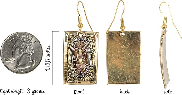 SPUNKYsoul Handmade 3 Toned Basket Weave Earrings | SPUNKYsoul Collection