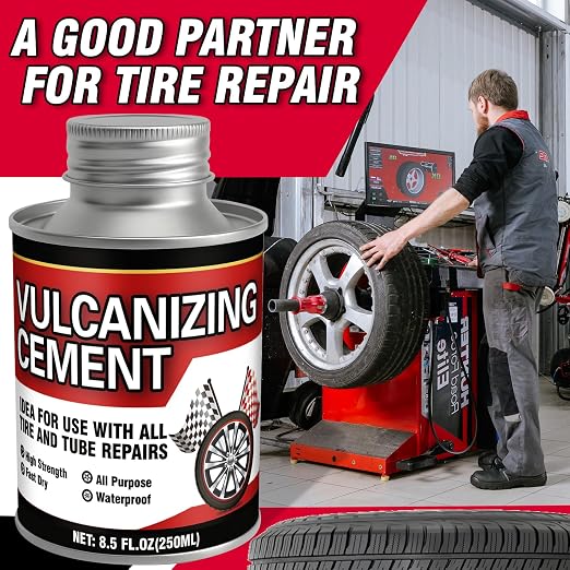 Chemical Vulcanizing Cement, Waterproof Tire Repair Glue 8.5 FL.Oz, Fast Drying - Image 7