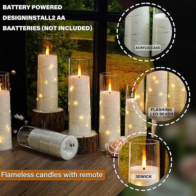 Nimiko Flickering Flameless LED Candles, Battery Operated Candles 24 Pcs - Image 4
