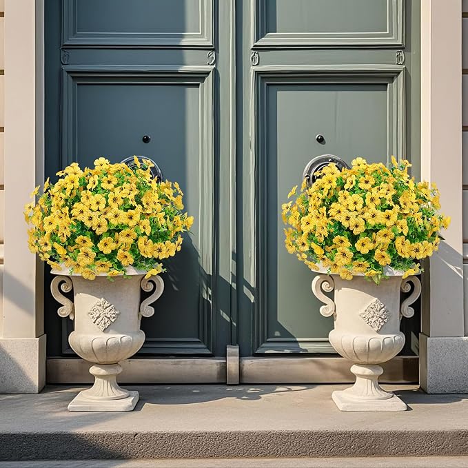 24 Pcs Artificial Flowers for Outdoors Decorations, UV resistant, faux plastic - Image 4