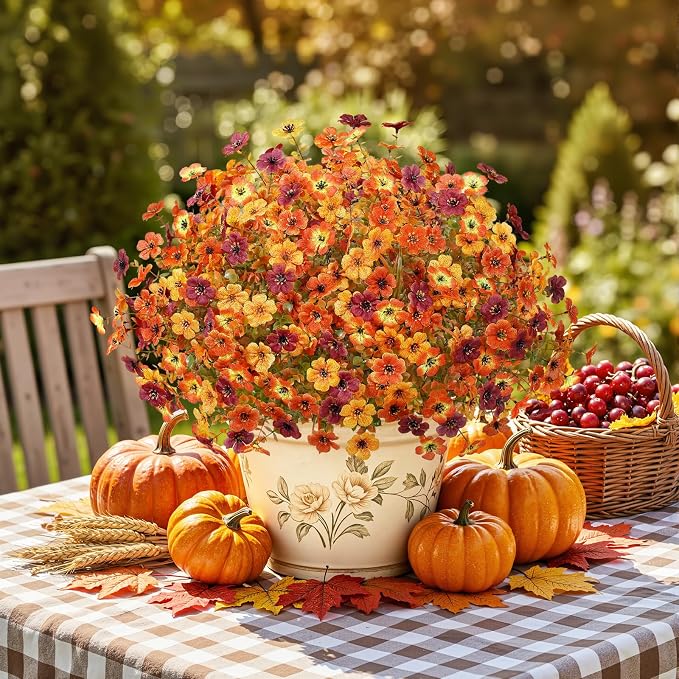 Alupssuc 48 Bundles Artificial Fall Flowers, UV Resistant Faux Mums Porch | - Image 7