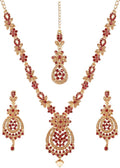 Touchstone Indian jewelry sets for women maang tikka wedding guest gold necklace bollywood jewellery set pageant elegant prom bride accessories western crystal chunky rhinestone necklaces